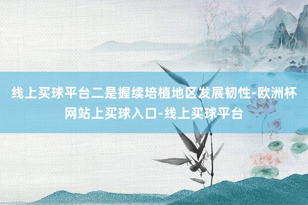 线上买球平台二是握续培植地区发展韧性-欧洲杯网站上买球入口-线上买球平台