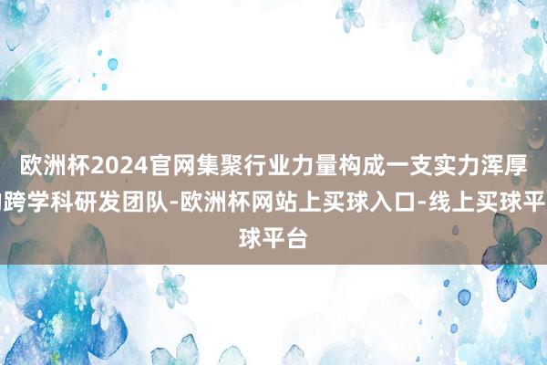 欧洲杯2024官网集聚行业力量构成一支实力浑厚的跨学科研发团队-欧洲杯网站上买球入口-线上买球平台