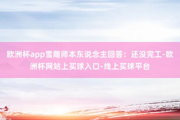 欧洲杯app雪雕师本东说念主回答：还没完工-欧洲杯网站上买球入口-线上买球平台